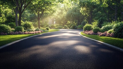 Obraz premium Scenic View of a Bright and Lush Pathway