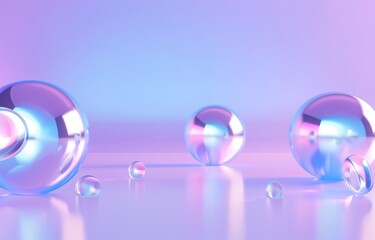 Three-dimensional holographic background with smooth color transitions. Looks great in minimalist poster and website design.