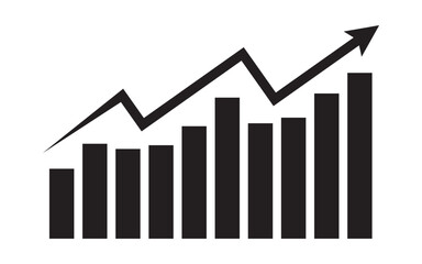 Profit growing icon. Growing graph symbol. Progress bar uptrend. Growing graph icon graph sign. Business chart. Financial rise up. Vector illustration