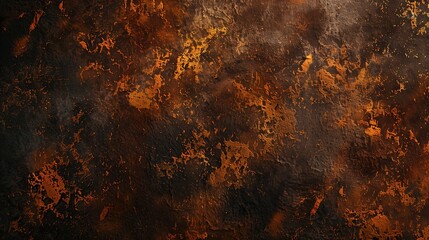 A rusty metal wallpaper featuring a grunge texture with corroded edges and a palette of gold, bronze, orange, and brown. This backdrop is ideal for creating a bold statement in design applications.
