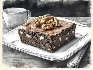 Chocolate Brownie with Walnuts