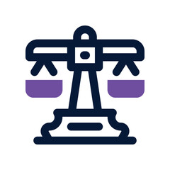 justice icon. vector dual tone icon for your website, mobile, presentation, and logo design.