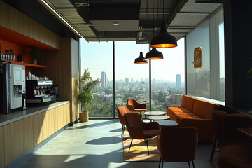 Fototapeta premium Comfortable Seating in a Call Center Break Room for Employee Rest