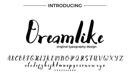 Dreamlike Font Stylish brush painted an uppercase vector letters, alphabet, typeface
