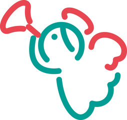 クリスマス　天使　アイコン　ピクトグラム　あしらい　飾り　シンプル　かわいい　線画　イラスト