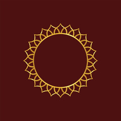 Decorated floral circle frame vector 