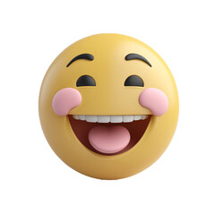 Fototapeta premium Smiling Emoji with Pink Cheeks