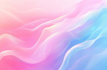 Obraz premium Soft Gradient in Pink and Blue with Flowing Wavy Shapes 
