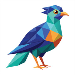 Low poly colorful bird vector art 