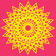 Set of  entangle mandalas. And drawn mandala with moon, yin yang, om symbol in vector. Perfect set for surface of design, textiles, posters, tattoos in Indian yoga style