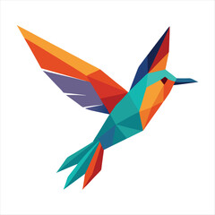 Low poly colorful bird vector art 