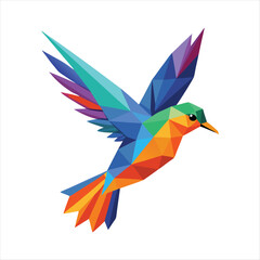 Low poly colorful bird vector art 