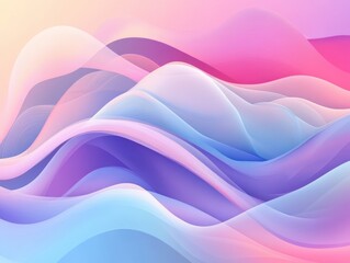 Layered Abstract Waves in Bold Pink and Purple Tones
