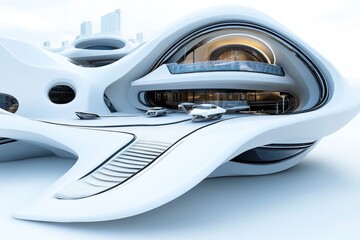 Interactive 3D model of a futuristic urban development, with buildings, transportation systems, and public spaces fully rendered in a digital environment