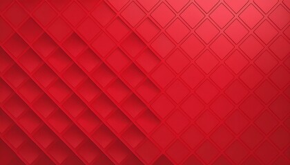 Red geometric square background in paper art style. Use for banner, website cover, print ads. geometric background, soft paper, abstract wallpaper, wall art, pattern texture. 