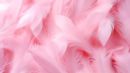 Pink feathers background. Pale pink feather texture. Fluffy pink feathers for wallpaper.