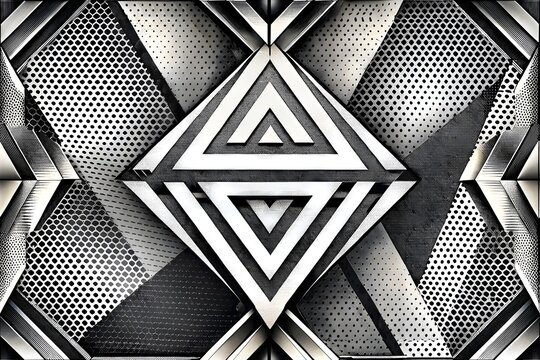 Geometric Patterns Visual Art Monochrome Design Triangles Shapes Textures