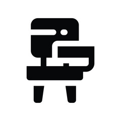desk chair icon. vector glyph icon for your website, mobile, presentation, and logo design.