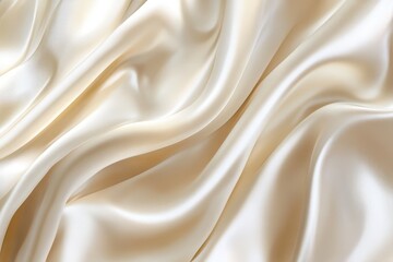 Obraz premium Close-up of smooth, flowing cream-colored satin fabric.