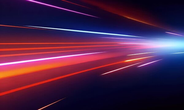 4K high-speed light animation with neon blue and red trails, creating a dynamic and futuristic design. Fast motion, glowing effects, and vibrant abstract patterns.