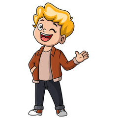 Cute boy were laughing happily