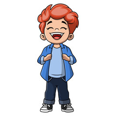 Cute boy were laughing happily