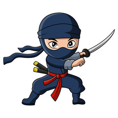 Obraz premium Cute boy are dressed as ninjas