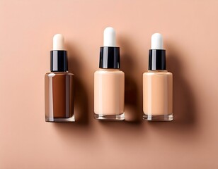 Obraz premium Foundation Bottles on Pastel Background