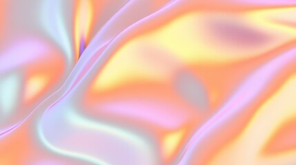Obraz premium smooth, fluid abstract background with pastel iridescent tones of pink, yellow, and blue