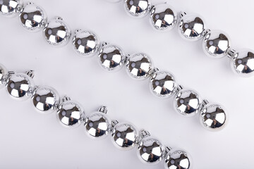 Aerial View of Holiday Ornaments Arranged Neatly