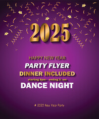 2025 Happy New Year background for your seasonal invitations, festive posters, greetings cards.