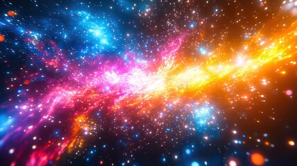 Fototapeta premium Colorful nebula cloud is emitting light in space