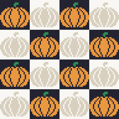 Pumpkins Fair Isle Seamless Pattern Design