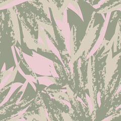 Neutral Colour Abstract Floral Seamless Pattern Design