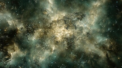 Fototapeta premium Green nebula exploding in outer space background
