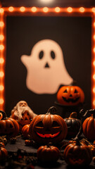 Jack-O-Lantern Smiles Under Warm Lights