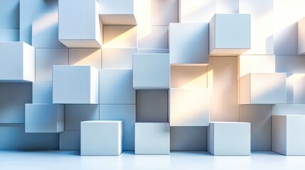 Fototapeta premium Abstract glowing cubes forming modern background design