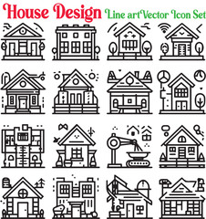 set of houses icons
