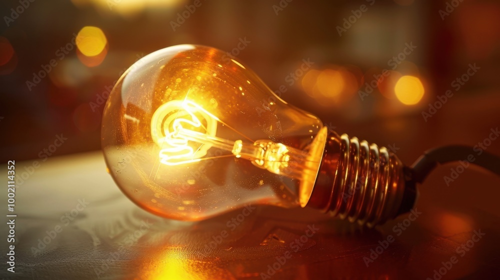 Canvas Prints Warm Glow of a Vintage Light Bulb