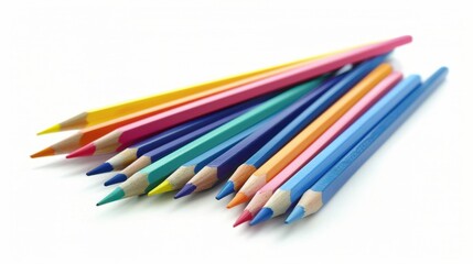 Colorful Pencils Arranged in a Creative Composition