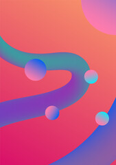 Flowing smooth wave pattern and 3d line on red and orange color background. Internet network and communication signal technology, fiber optic line. Science and music backdrop.