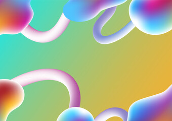 Flowing smooth wave pattern and 3d line on yellow and green color background. Internet network and communication signal technology, fiber optic line. Science and music backdrop.