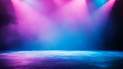 Obraz premium A vibrant stage illuminated with colorful lights, creating a dramatic atmosphere ideal for performances.
