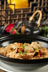 Casserole with green onion and lazy tofu