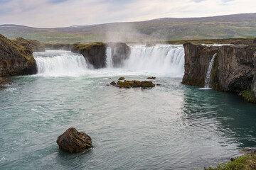 The Goðafoss Waterfall in Northern Iceland