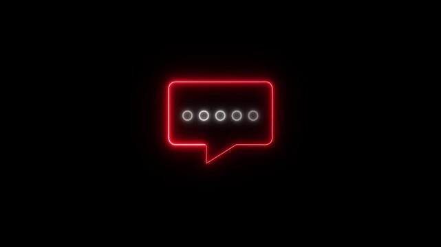 Massage icon animation. neon line