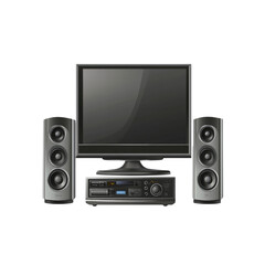 Home Theater System with TV, Speakers, and Amplifier