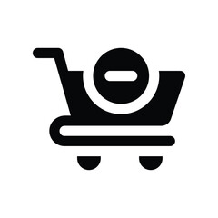 remove from cart icon. vector glyph icon for your website, mobile, presentation, and logo design.