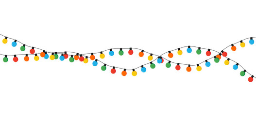 Obraz premium Christmas lights bulbs isolated on white background