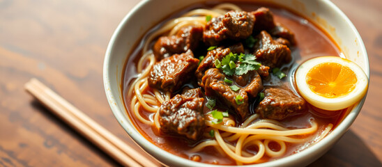 Beef Noodle Soup with Egg